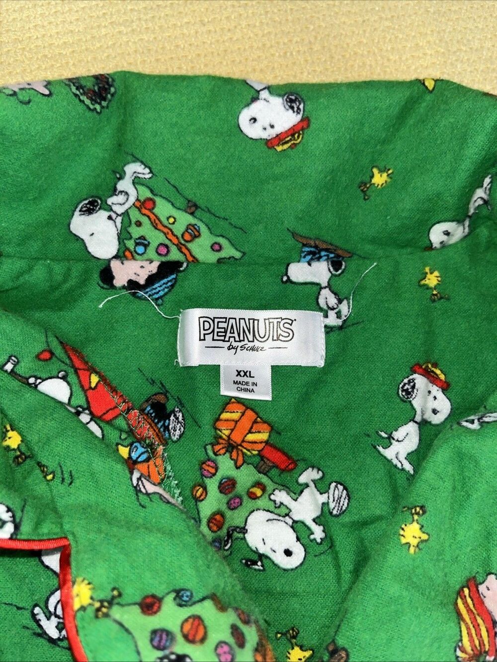 Peanuts Snoopy Charlie Brown Christmas Flannel Lounge Pajama Set Pants Shirt XXL - Picture 3 of 6